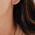 Ear Cuff Curvado Zircônia  Branca Com Cravação Em Garras
